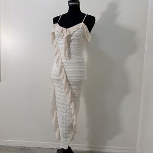 Elegant Cream Ruffle Dress